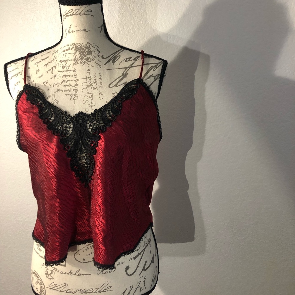 Vintage Silk Camisole w/ embroidery at the bust